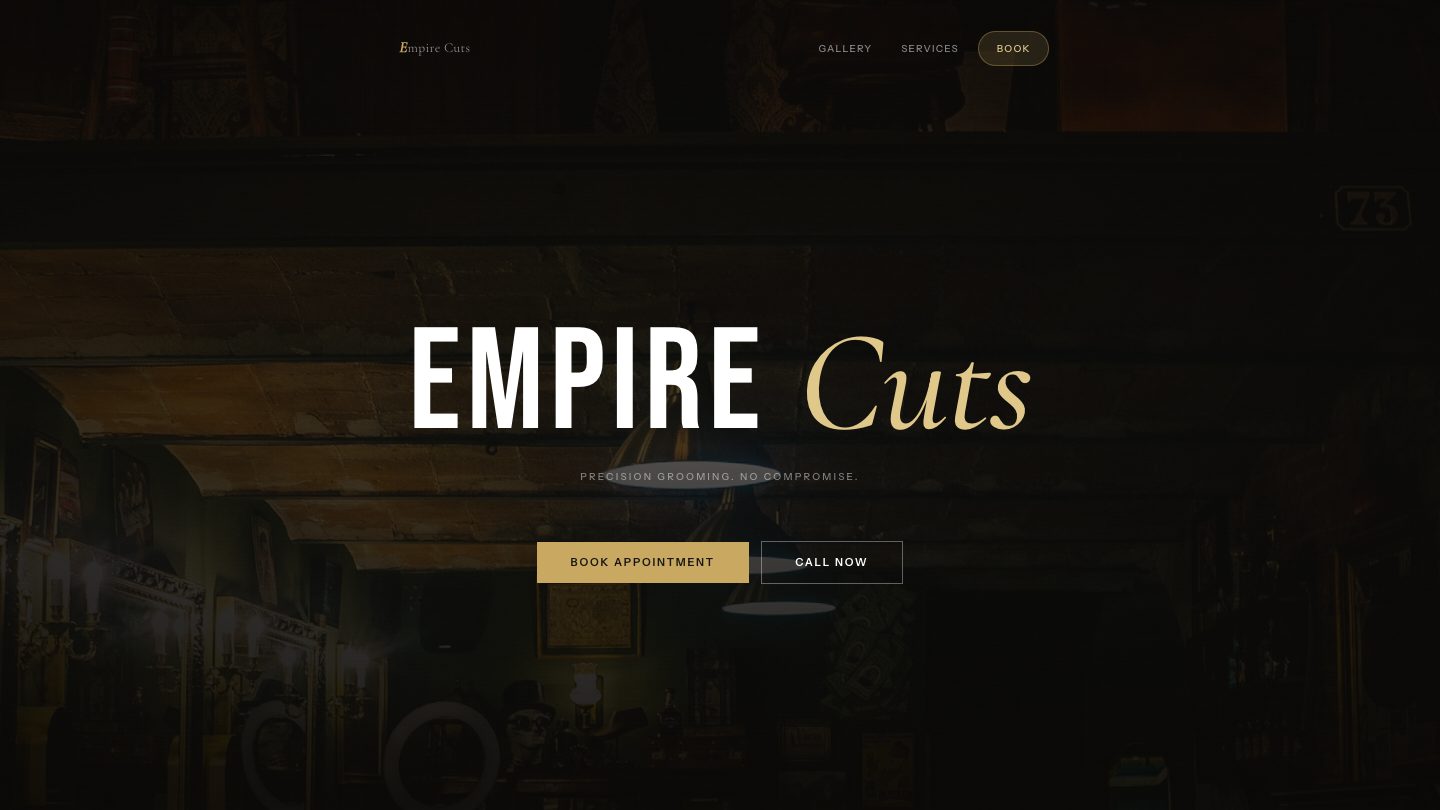 Empire Cuts barbershop demo homepage preview